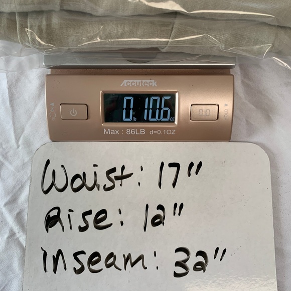 Natural Linen Pants draw string elastic wide leg lagenlook medium relaxed - Picture 11 of 11